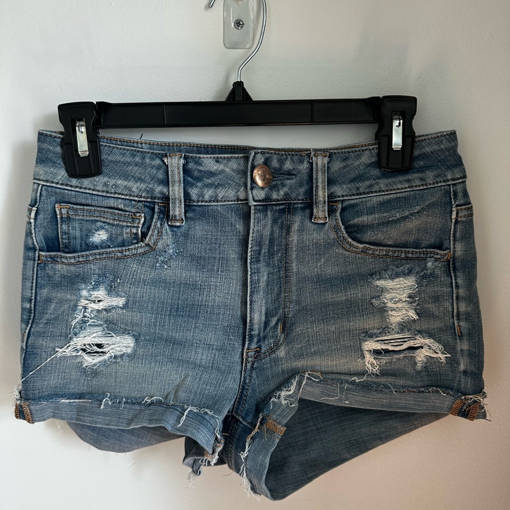 Distressed Jean shorts
